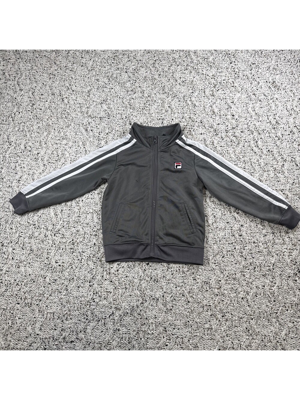 FILA Kids Jacket Size 4T Gray Lightweight Full Zip Activewear Sportswear Long Sl